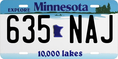 MN license plate 635NAJ