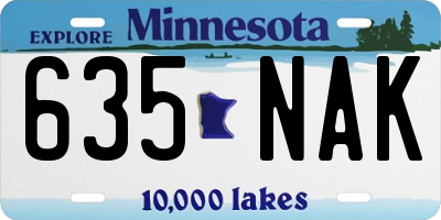 MN license plate 635NAK
