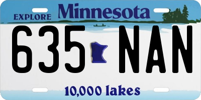 MN license plate 635NAN