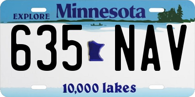 MN license plate 635NAV