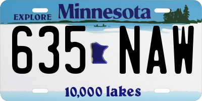 MN license plate 635NAW