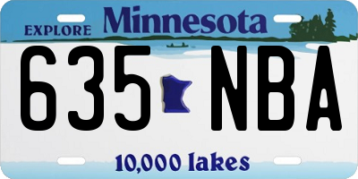 MN license plate 635NBA