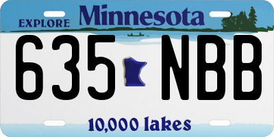 MN license plate 635NBB