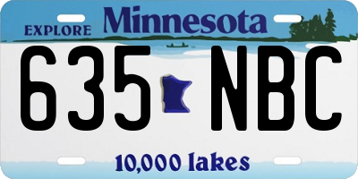 MN license plate 635NBC