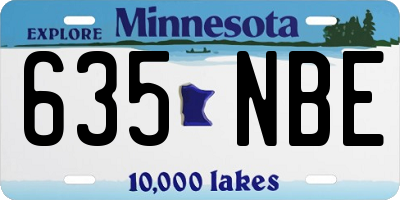 MN license plate 635NBE