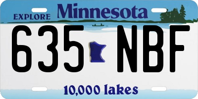 MN license plate 635NBF