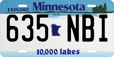 MN license plate 635NBI