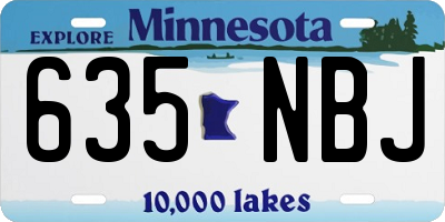 MN license plate 635NBJ
