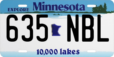 MN license plate 635NBL