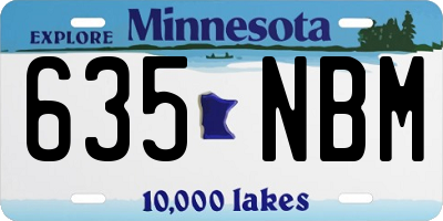 MN license plate 635NBM