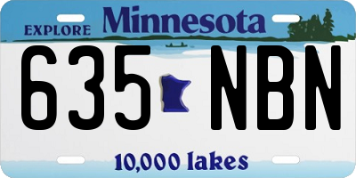 MN license plate 635NBN