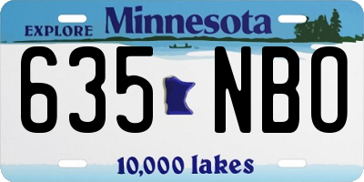 MN license plate 635NBO