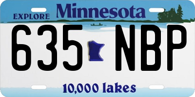 MN license plate 635NBP