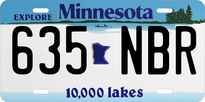 MN license plate 635NBR