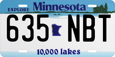 MN license plate 635NBT