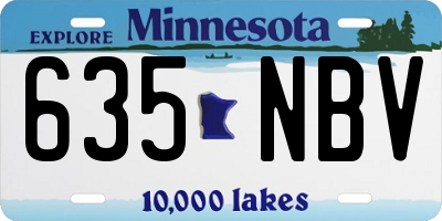 MN license plate 635NBV