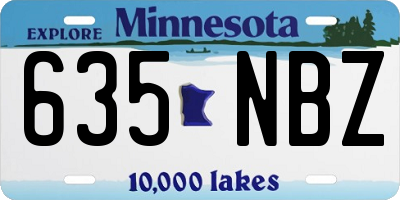 MN license plate 635NBZ