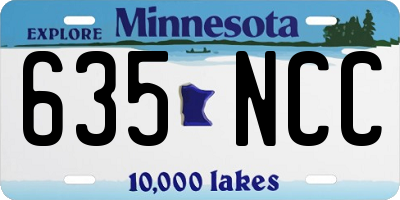 MN license plate 635NCC