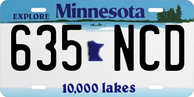 MN license plate 635NCD