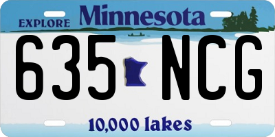 MN license plate 635NCG
