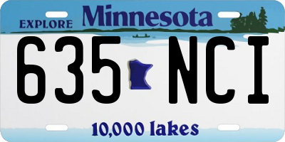 MN license plate 635NCI