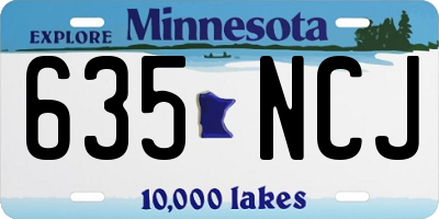 MN license plate 635NCJ