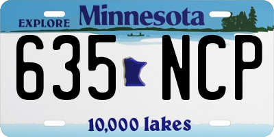 MN license plate 635NCP