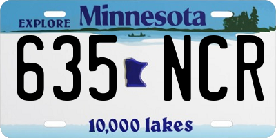 MN license plate 635NCR