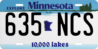 MN license plate 635NCS
