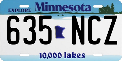 MN license plate 635NCZ
