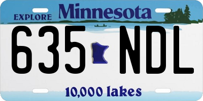 MN license plate 635NDL