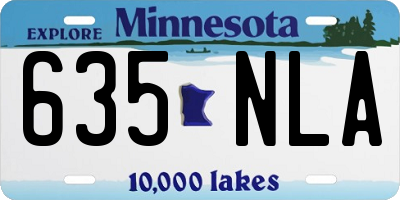 MN license plate 635NLA