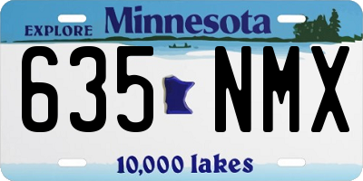 MN license plate 635NMX
