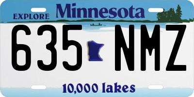 MN license plate 635NMZ