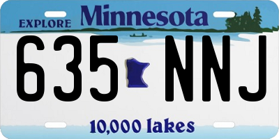 MN license plate 635NNJ