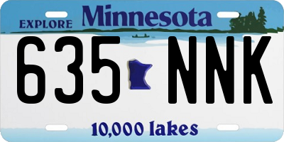 MN license plate 635NNK