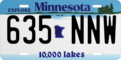 MN license plate 635NNW