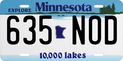 MN license plate 635NOD
