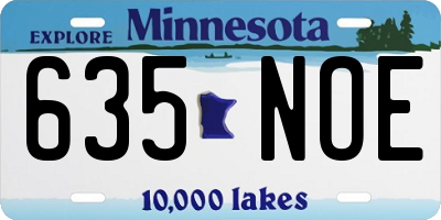 MN license plate 635NOE