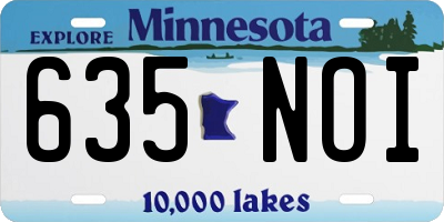 MN license plate 635NOI