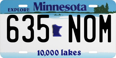 MN license plate 635NOM