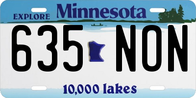 MN license plate 635NON