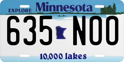 MN license plate 635NOO
