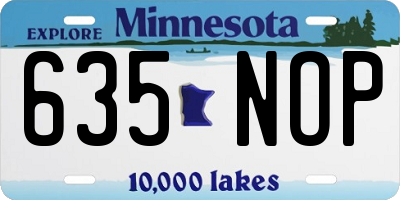 MN license plate 635NOP