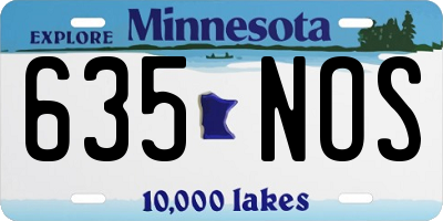 MN license plate 635NOS