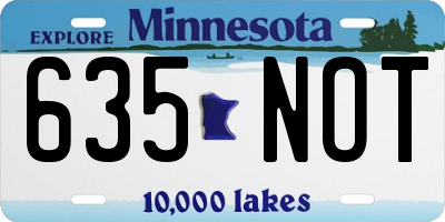 MN license plate 635NOT