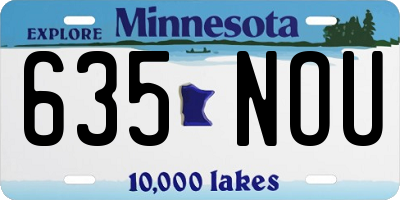 MN license plate 635NOU