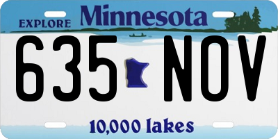 MN license plate 635NOV