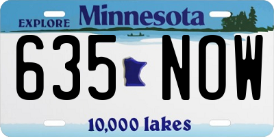MN license plate 635NOW
