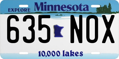 MN license plate 635NOX